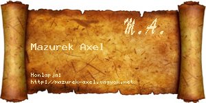 Mazurek Axel névjegykártya